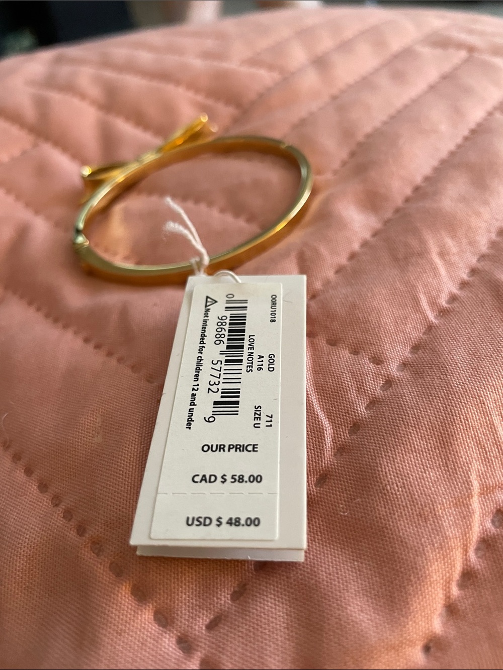 kate spade gold-tone bow bangle with clasp NWT - Picture 5 of 7